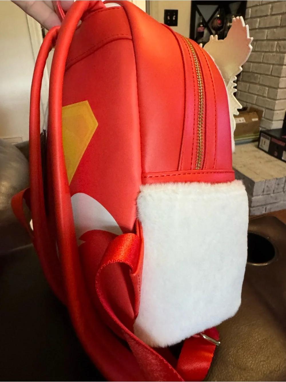 Loungefly White Dog Face Mini Backpack with Red and Yellow Accents Supergirl